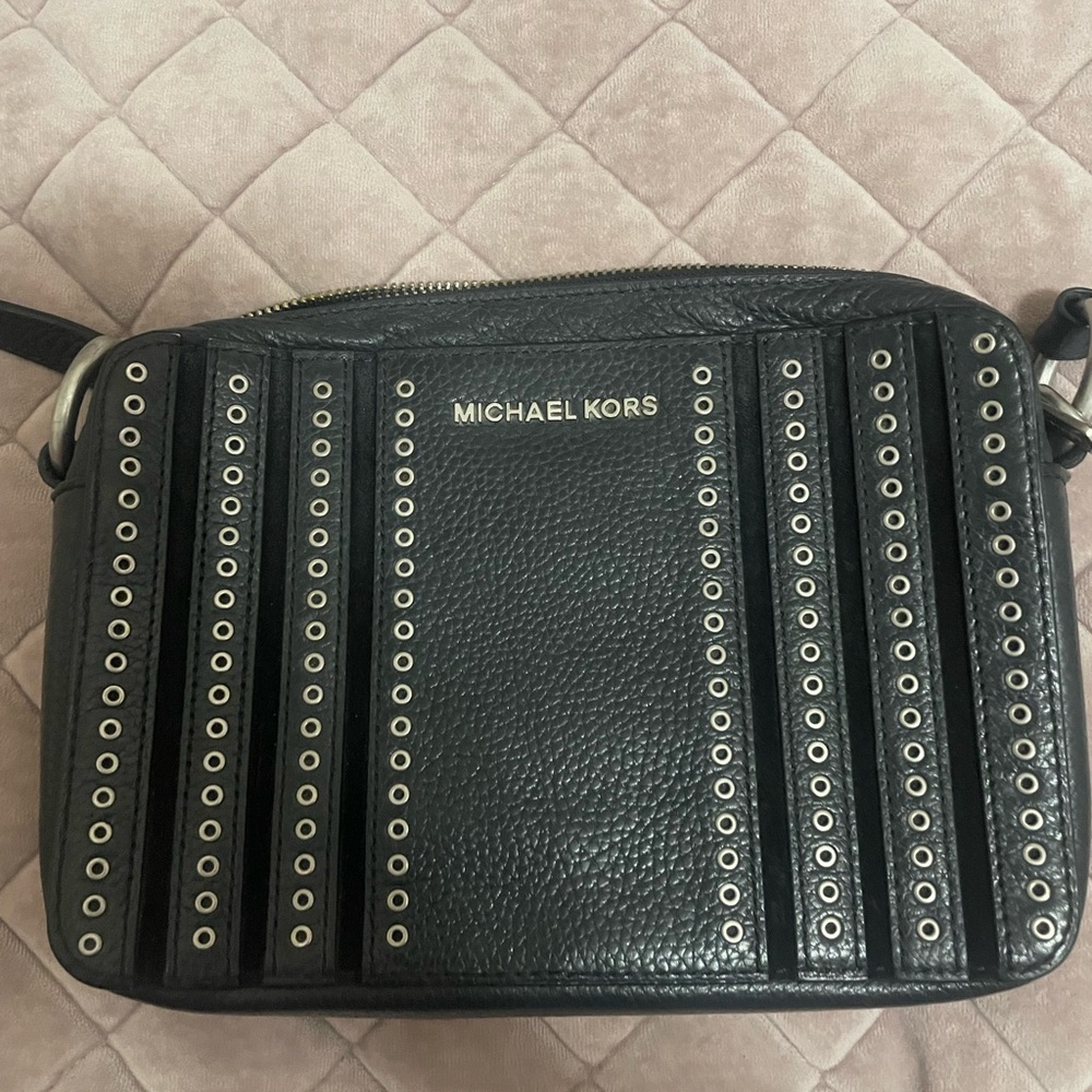Michael Kors Black Crossbody Bag with Studded Design